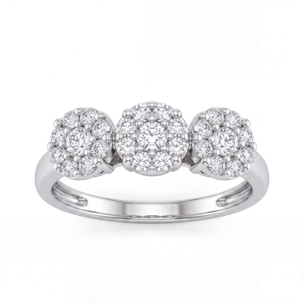 Anello trilogy pavè di diamanti SETA Art. R7019