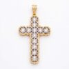 PENDENTE croce lavorazione ad intaglio in oro e diamanti art. CRM47