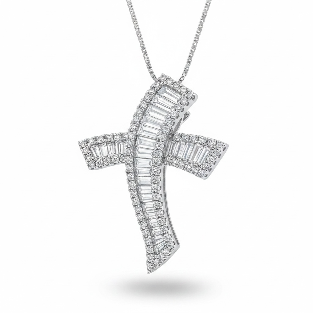 Pendant Cross White Gold and Diamonds Art. PFX1638DD-01