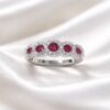 Veretta ring with diamonds and rubies code art. AN1206