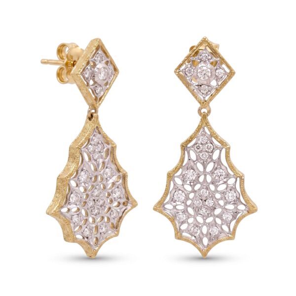 ORECCHINI lavorazione ad intaglio in oro e diamanti art. VG38