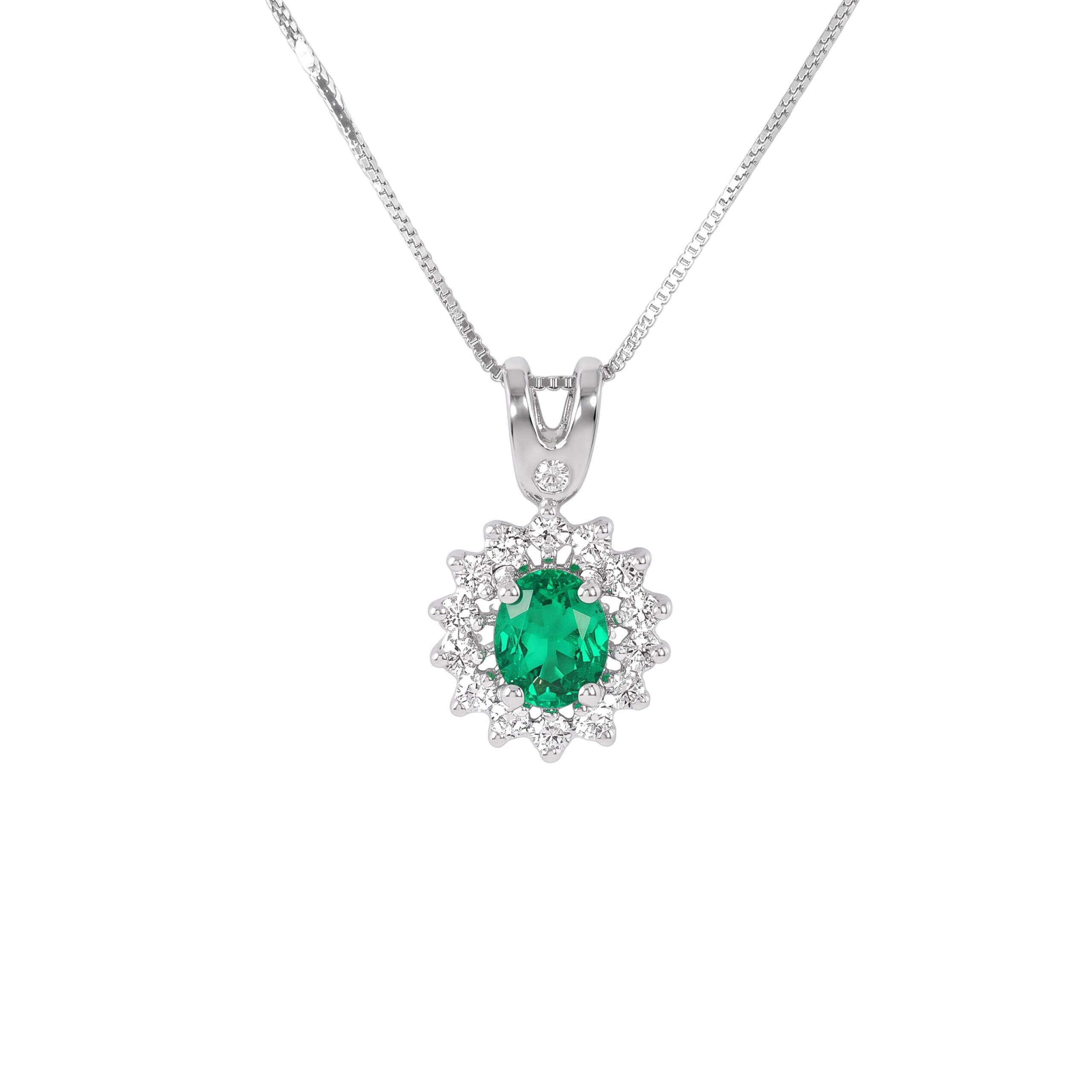 Girocollo con diamanti e smeraldo BON TON Art.CD310