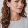 Gold and diamond emerald earrings BON TON art. OR371
