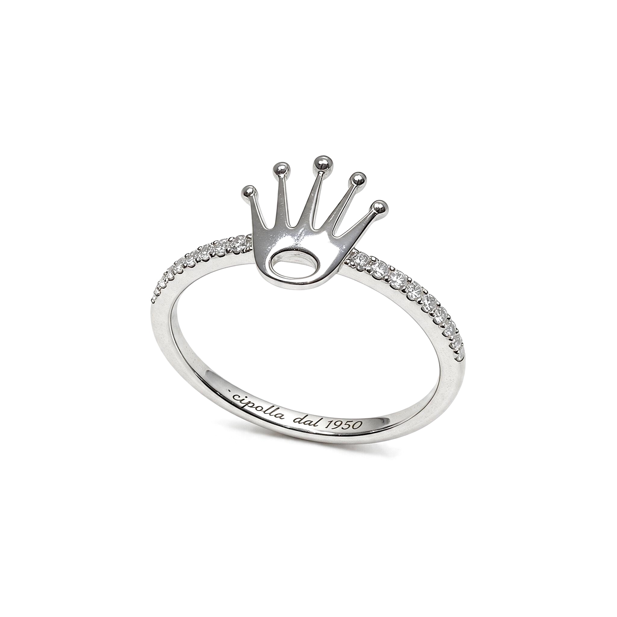 Anello veretta con corona con diamanti art.BS29519R