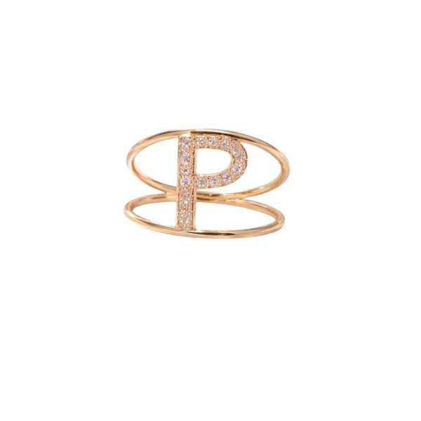 Anello iniziale in oro e diamanti art. AN-P R