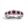 Veretta ring with diamonds and rubies code art. AN1206