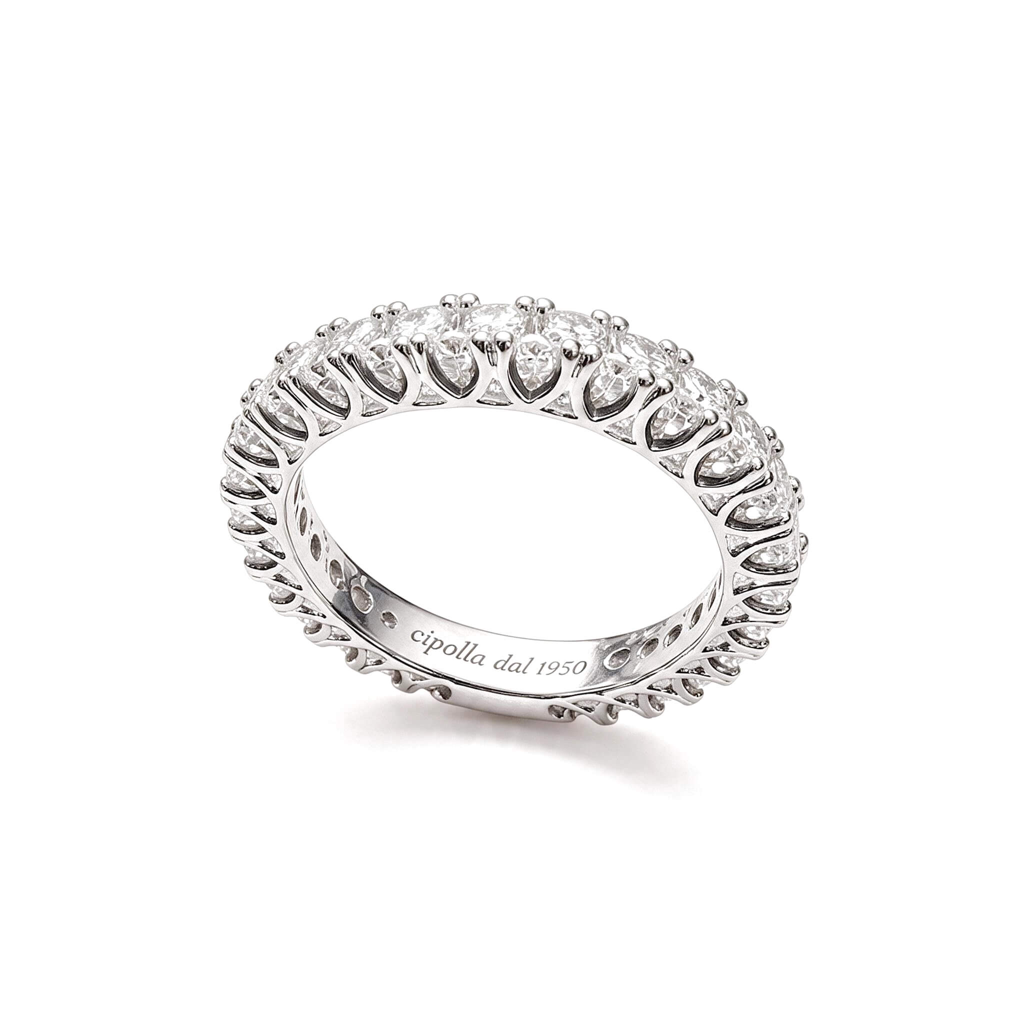 750% white gold and diamond rounded peak ring Art.AN2119-1