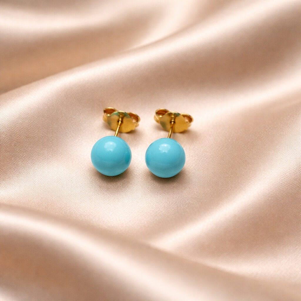 Orecchini con Turchese in oro 18 kt Art. ORTU4 Orecchini con Turchese in oro 18 kt Art. ORTU4