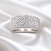 Anello a fascia larga diamanti e oro bianco Art. 4448/01/90