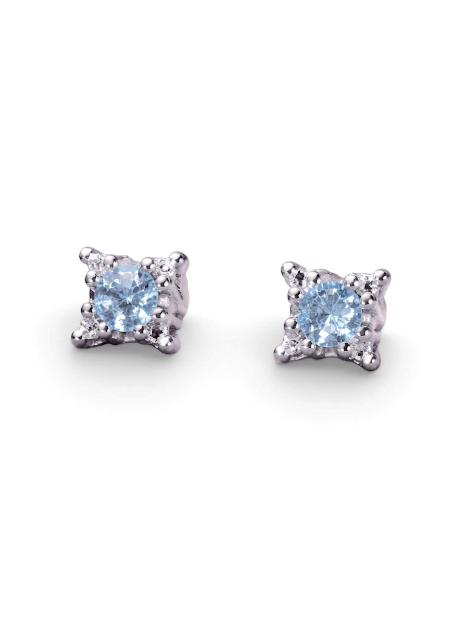 Earrings with diamonds and aquamarine GEMS ART.OR1254