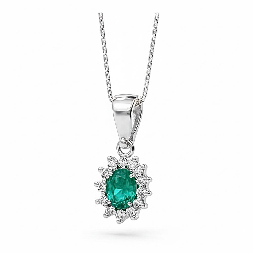 Girocollo smeraldo e diamanti BON TON art. CD1080-2