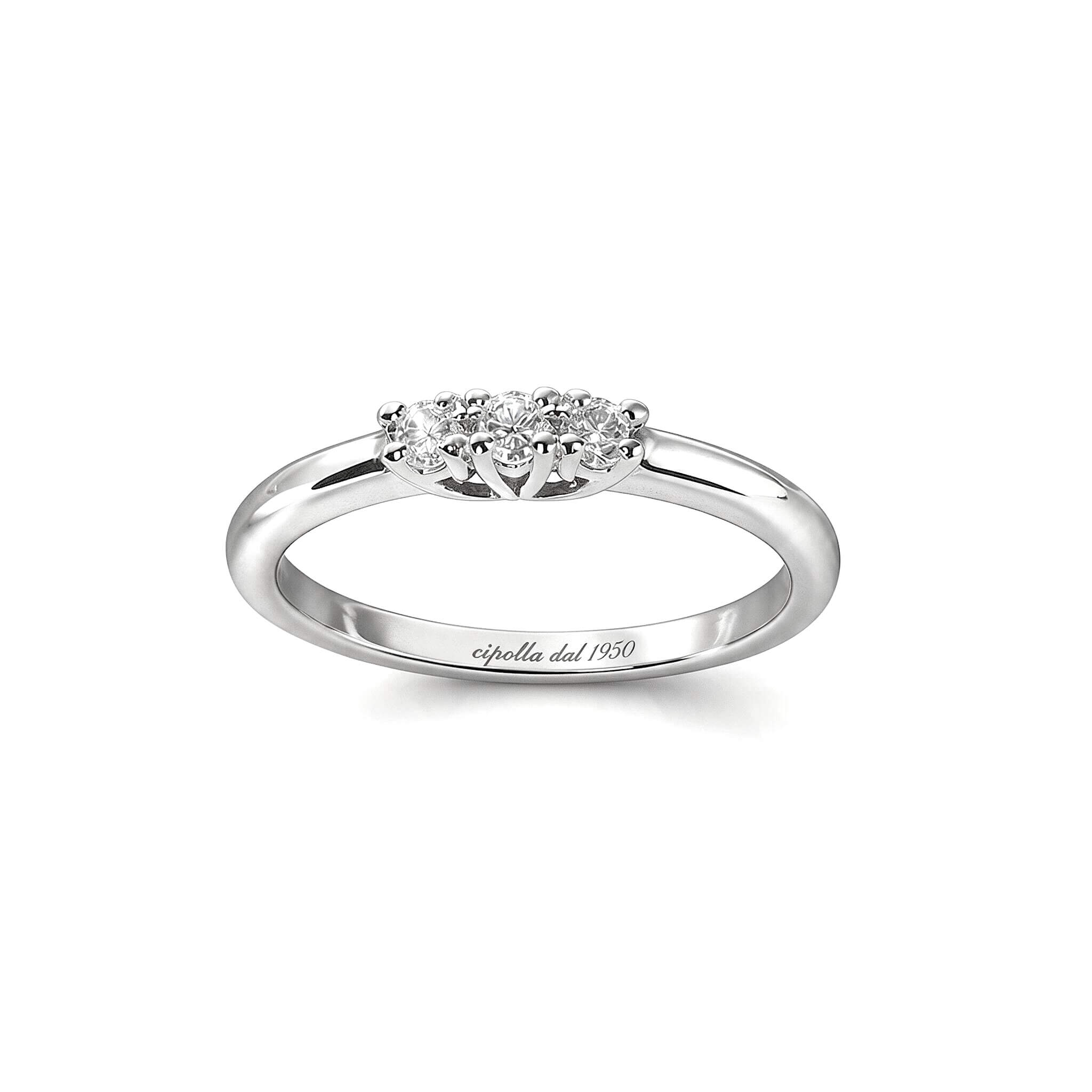 Anello trilogy di diamanti oro bianco SOGNO art.AN2153
