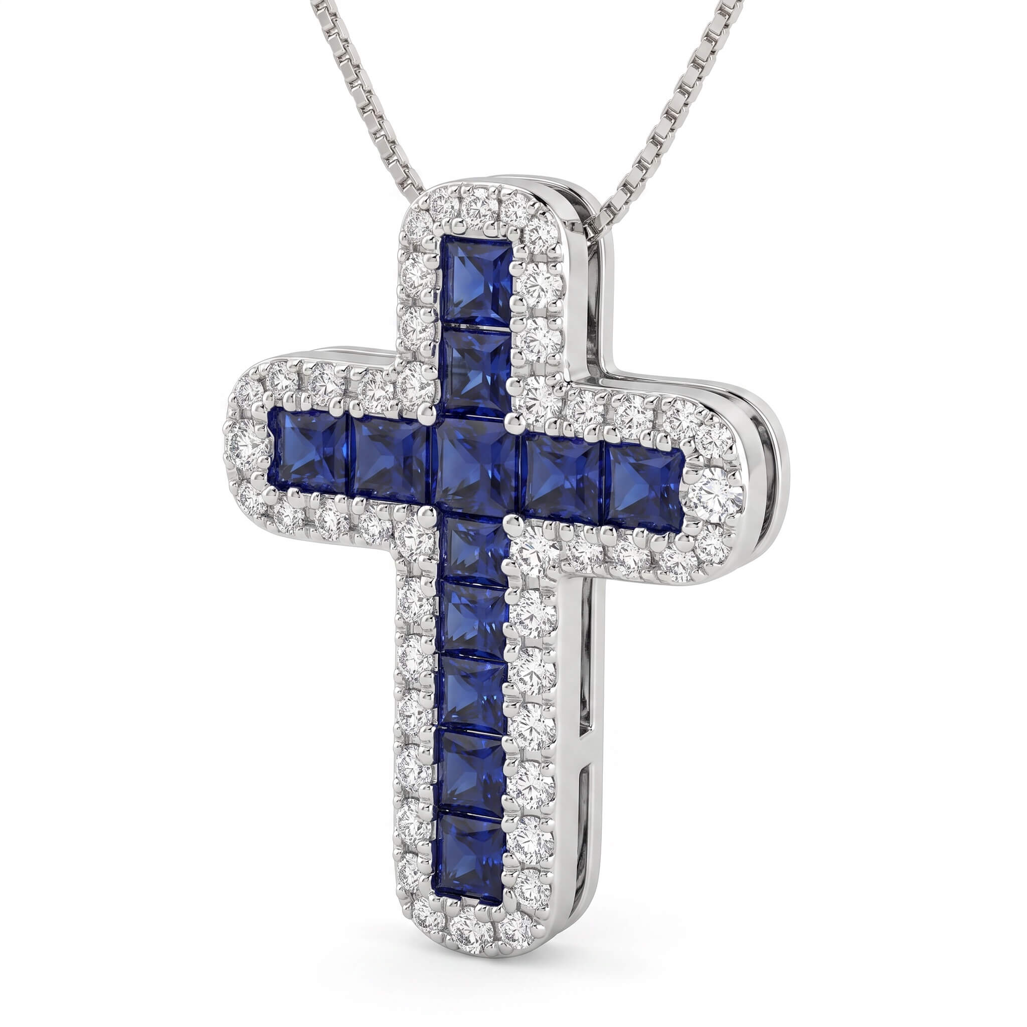 SAPPHIRE CROSS PENDANT
