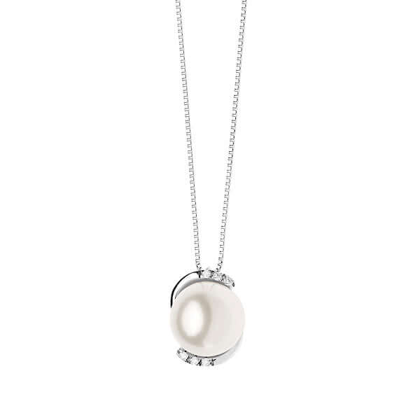 Girocollo pendente  perla  oro bianco Art. GLP545