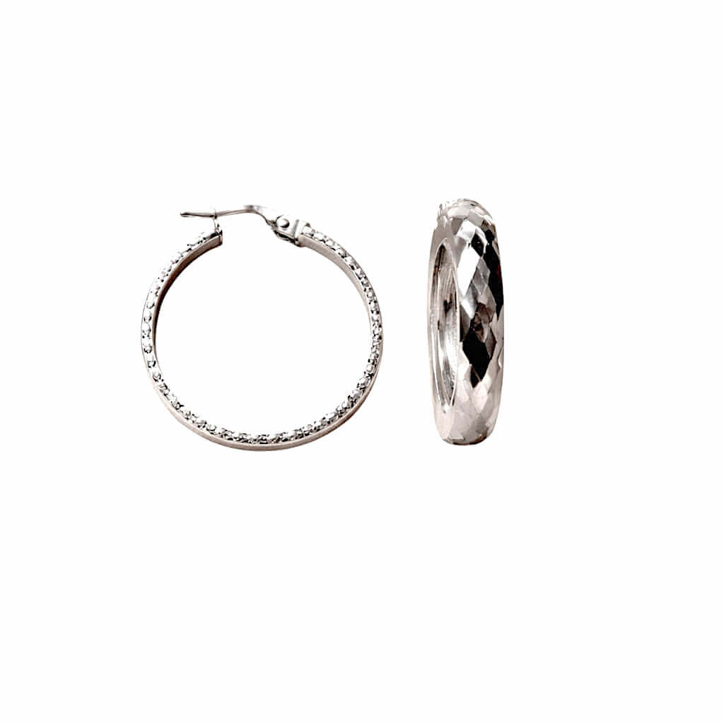 Orecchini a cerchio in oro bianco 18 kt Art. OR18