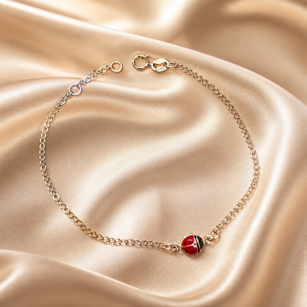 BRACCIALE COCCINELLA BIMBO/BIMBA  IN ORO 18 KT art. CEBR102