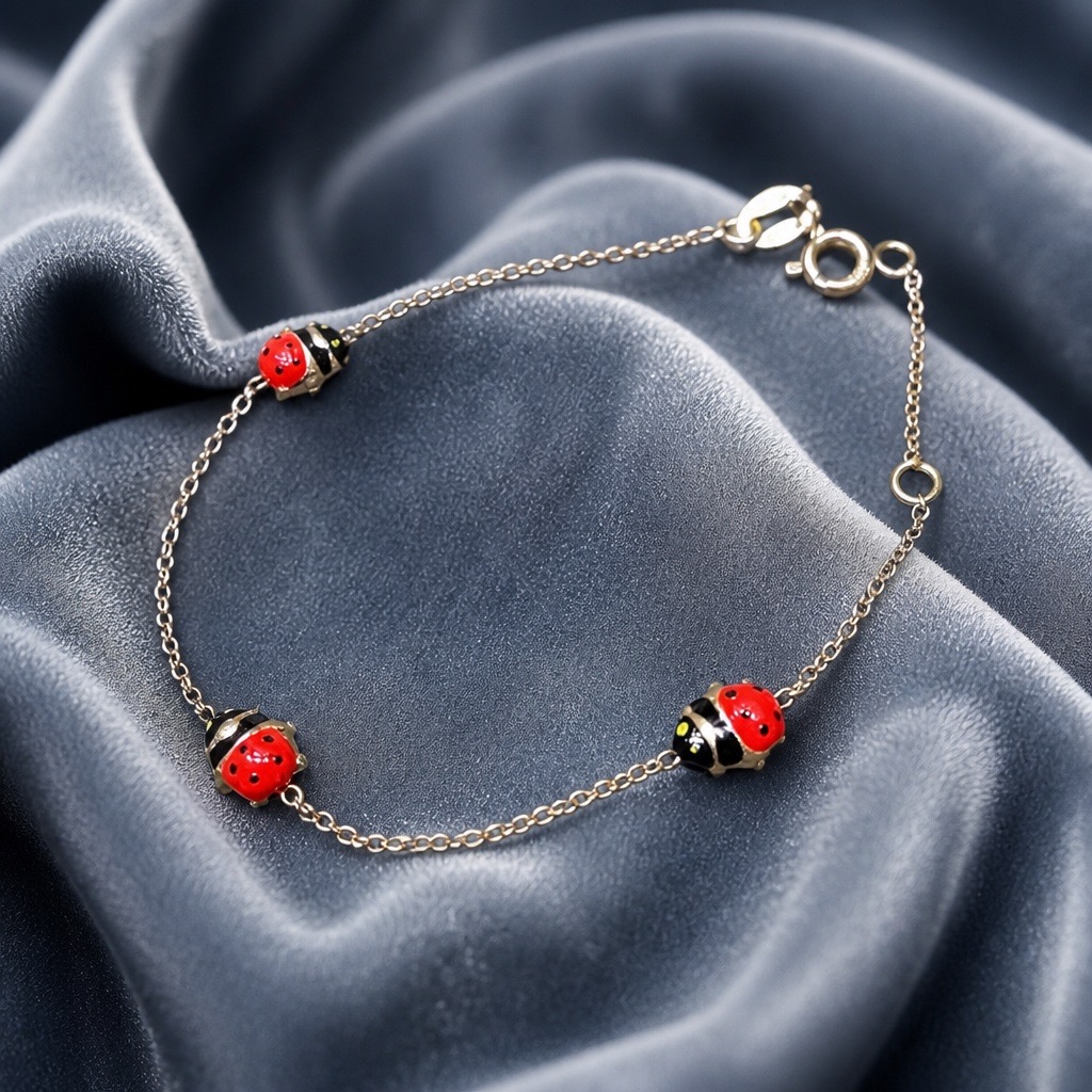 BRACCIALE COCCINELLA BIMBO/BIMBA  IN ORO 18 KT art. CEBR99