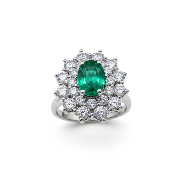 Anello smeraldo e diamanti  BON TON art. AN748