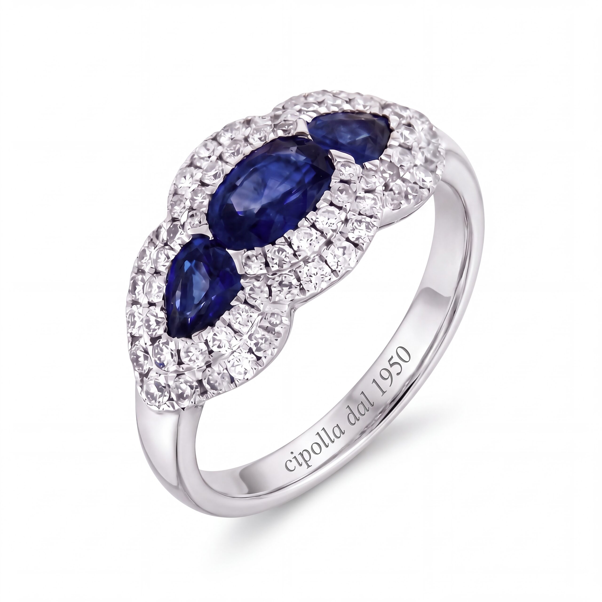 Anello zaffiri e diamanti in oro art. RFA5957BS-01