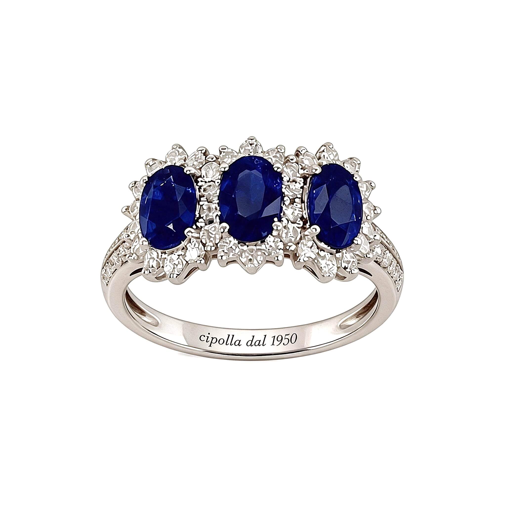 Anello trilogy zaffiri e diamanti BELLE EPOQUE art. AN2720
