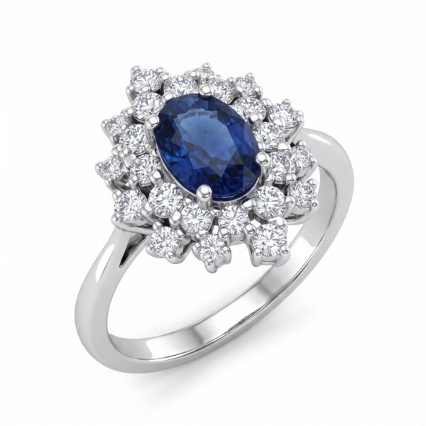 Anello zaffiro diamanti oro bianco BON TON art. 7735/AZ
