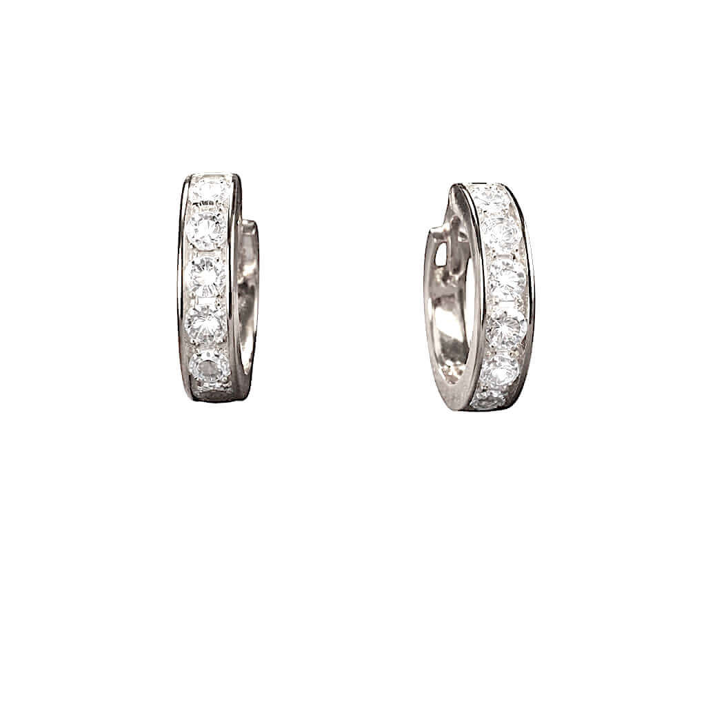 Orecchini  cerchio  in oro 18 kt e zirconi Art. OR26-1