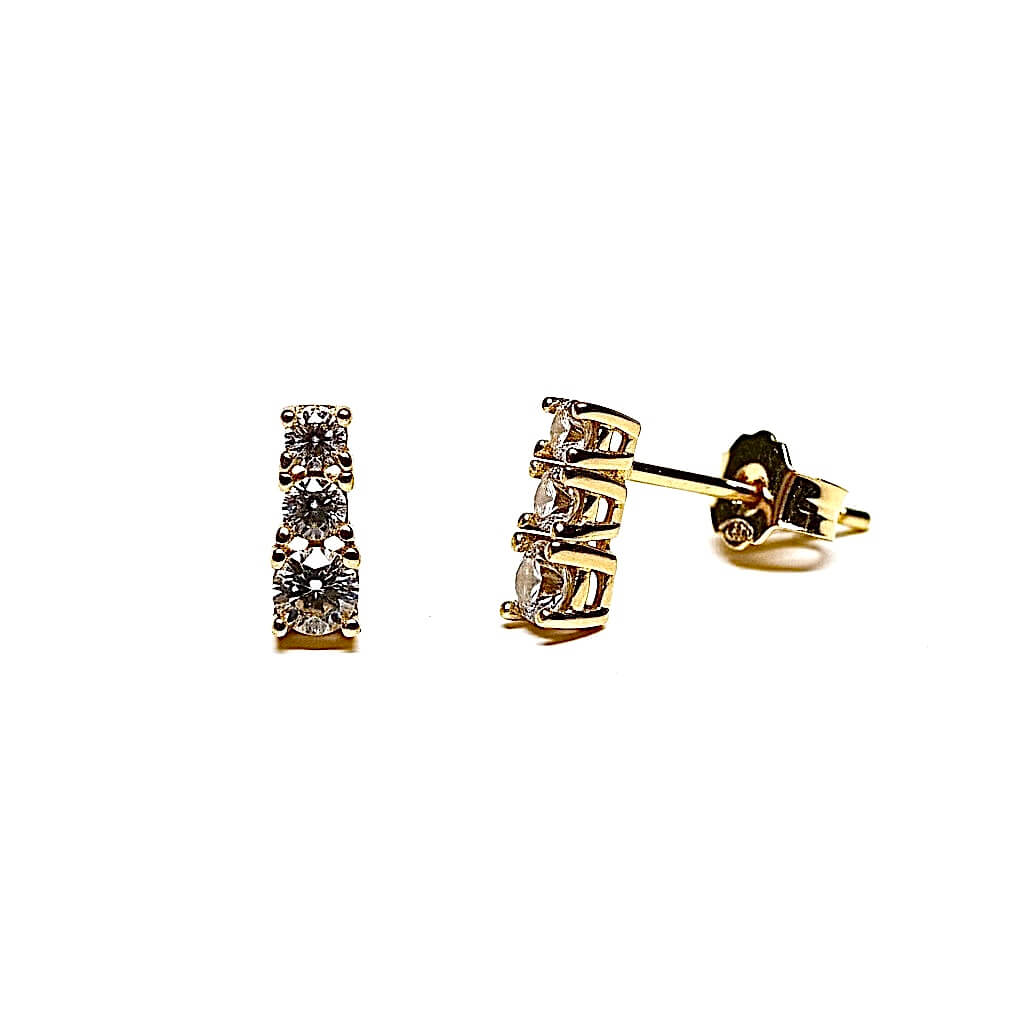 Orecchini TRILOGY  in oro 18 kt e zirconi Art. OR74
