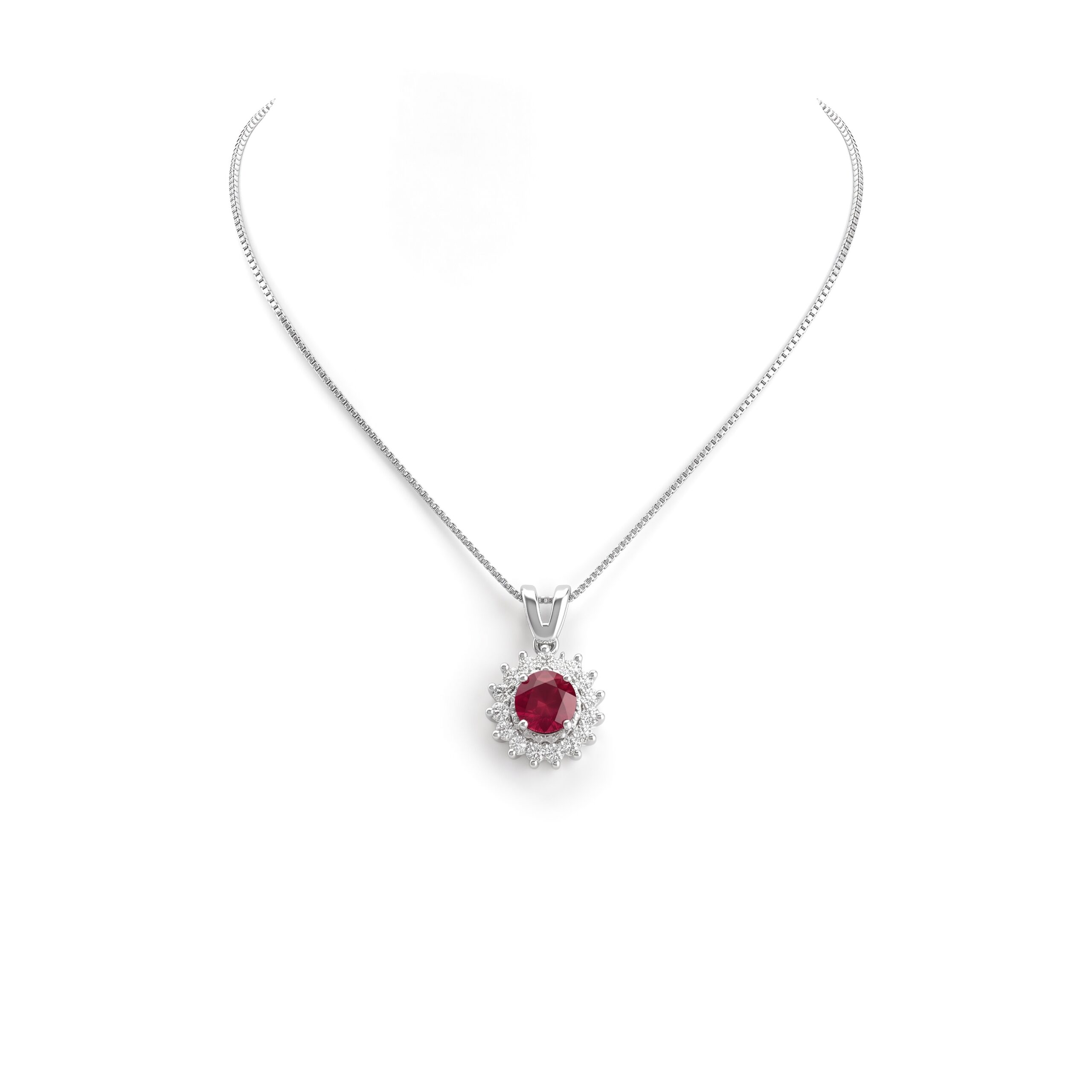 Girocollo rubino oro e diamanti BON TON Art. CD568-1