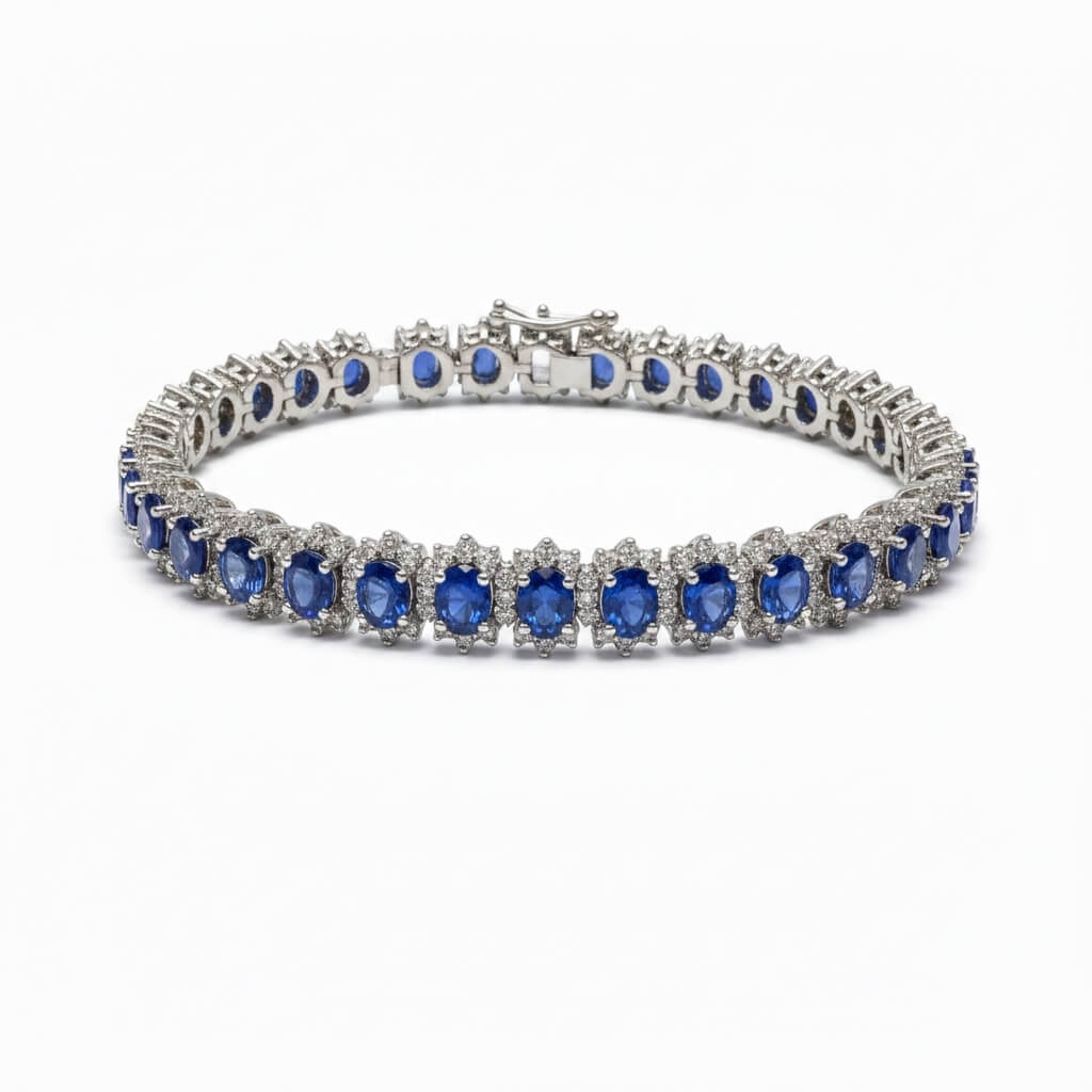 Bracciale tennis Zaffiri oro e diamanti BON TON art.136435