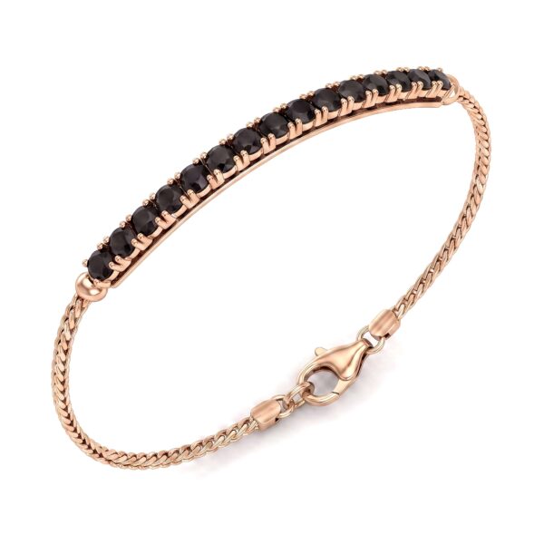 Bracciale tennis PADDLE diamanti neri e oro rosa  art.BRC10