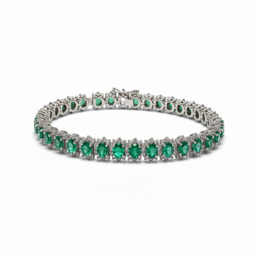 Bracciale tennis di smeraldi e diamanti BON TON art. 136201
