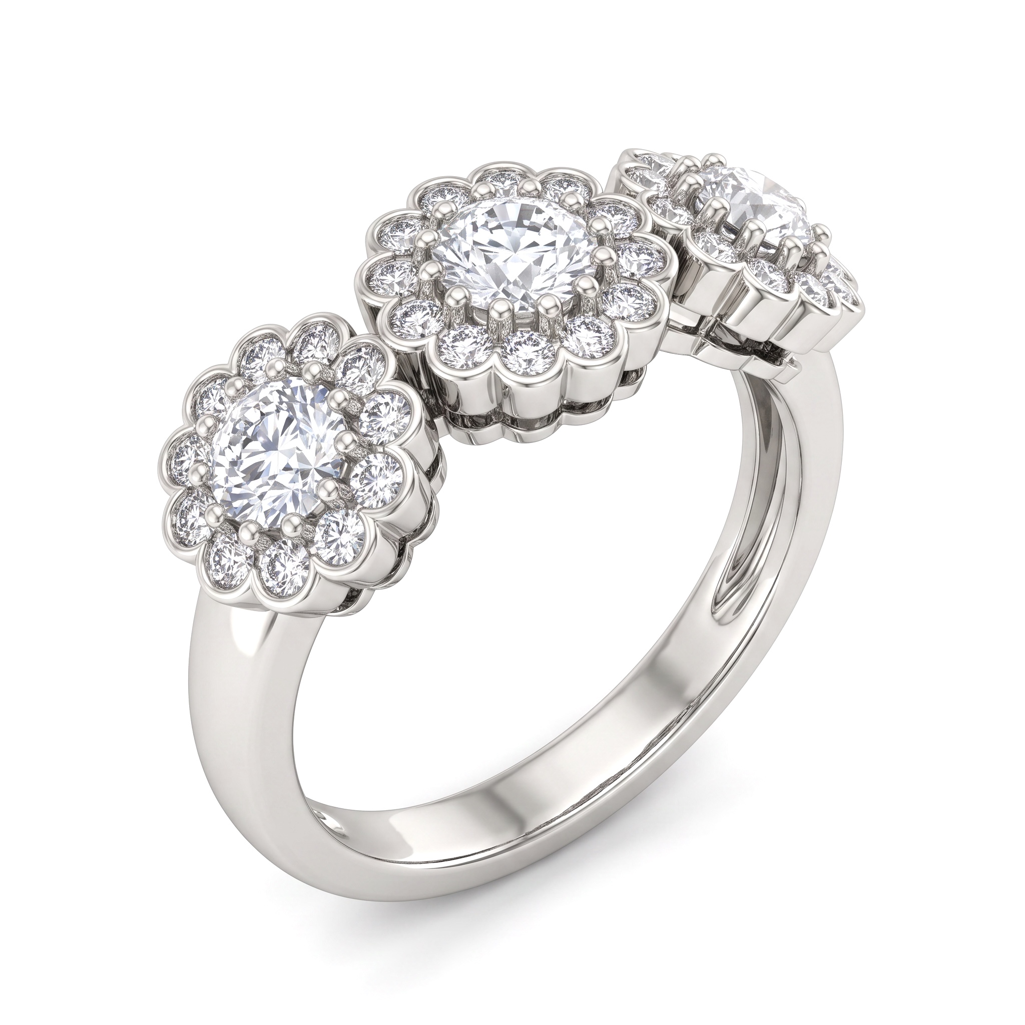 ANELLO TRILOGY IN ORO 18 KT E  ZIRCONI ART. ANELLOZ57