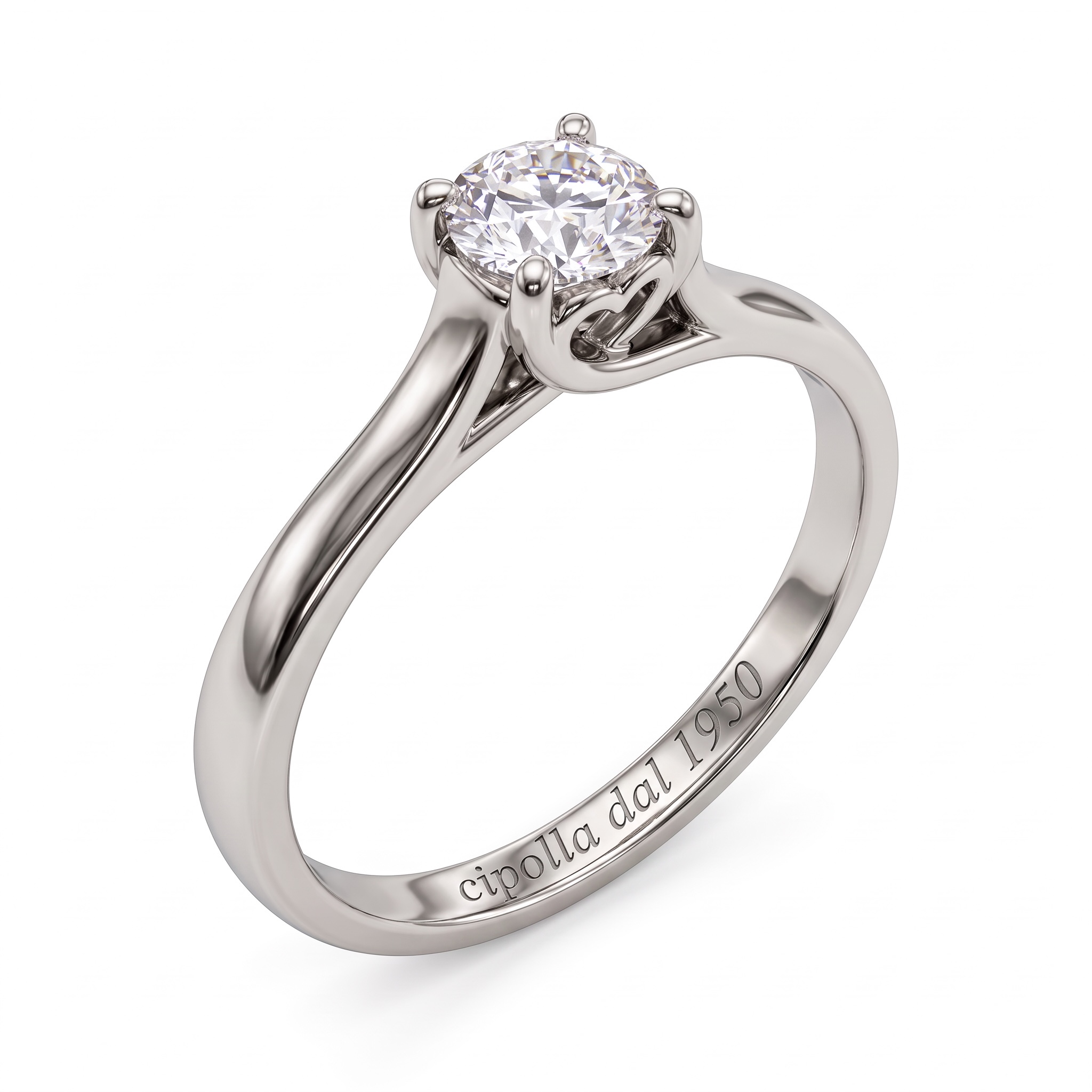 Anello solitario CUPIDO con diamante certificato IGI Art. SOLCUORE35