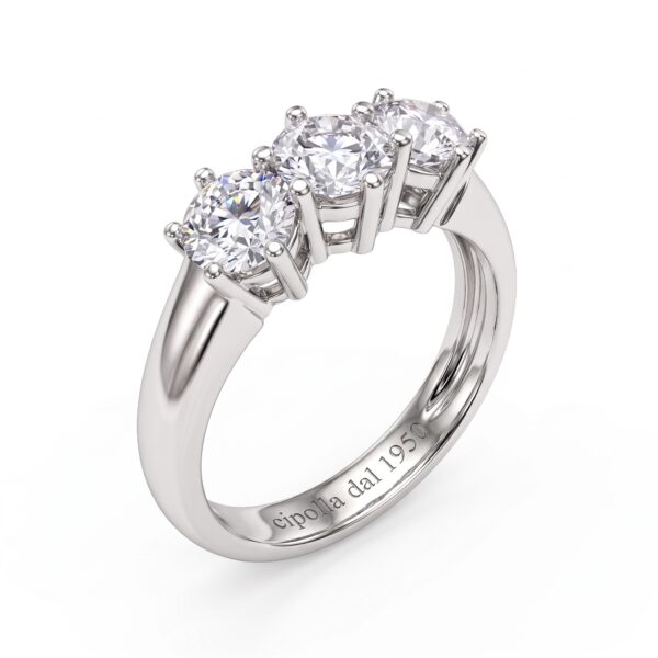 Anello Trilogy Oro e Diamanti  ARMONIE, certificato igi  Art.TR21