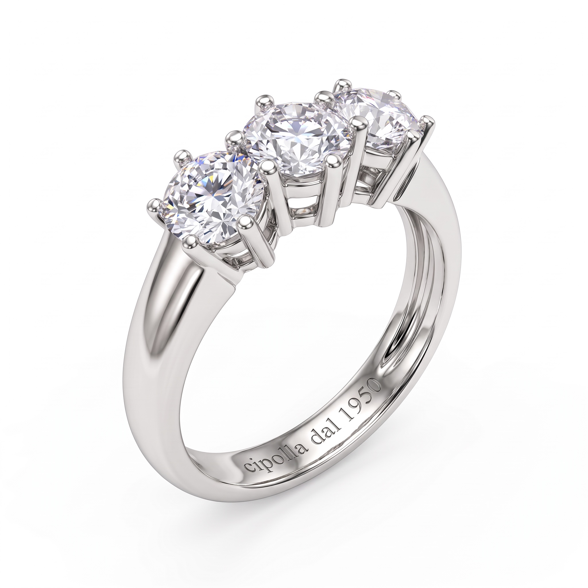 Anello Trilogy Oro e Diamanti  ARMONIE, certificato igi  Art.TR21