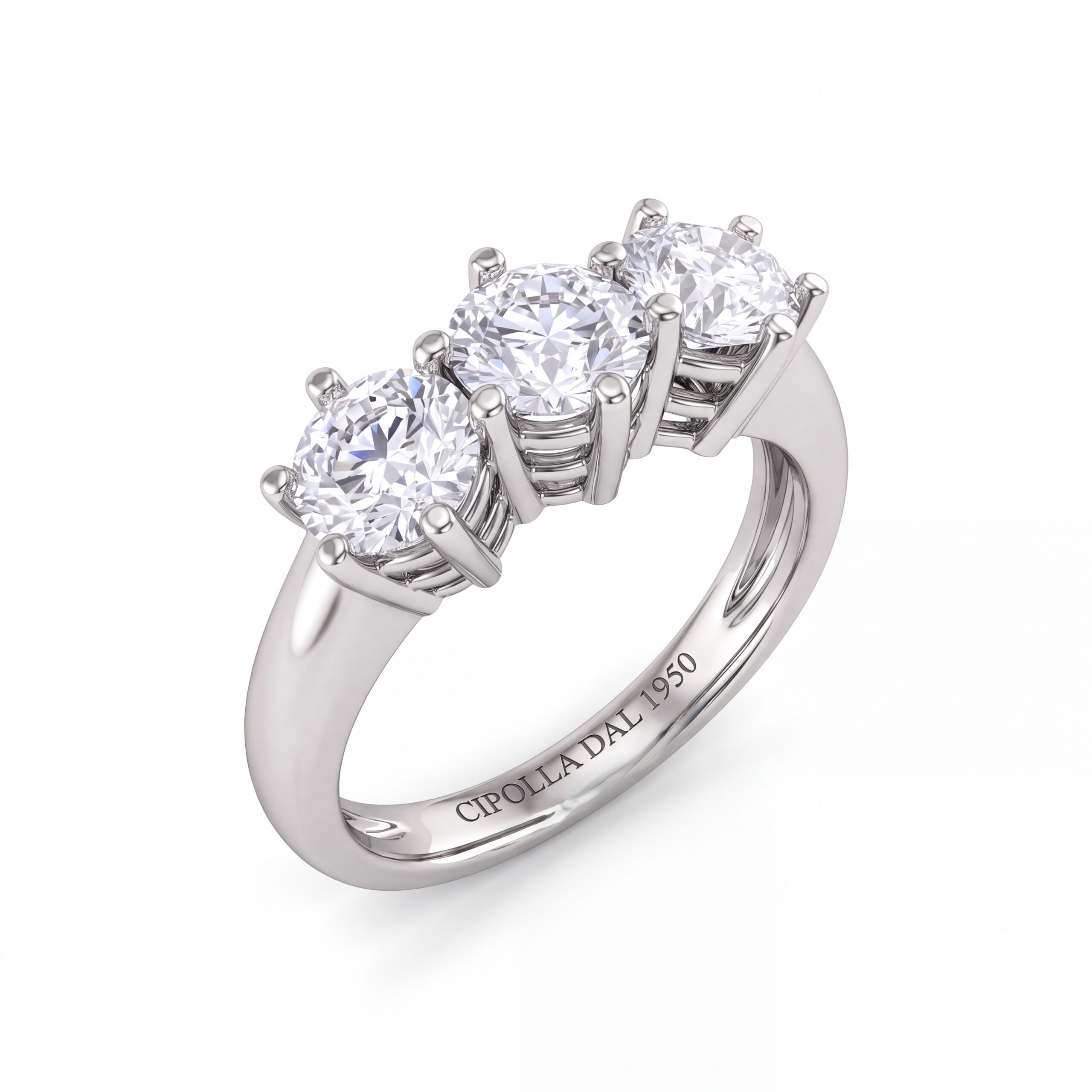 Anello Trilogy Oro e Diamanti  ARMONIE, certificato igi  Art.TR20