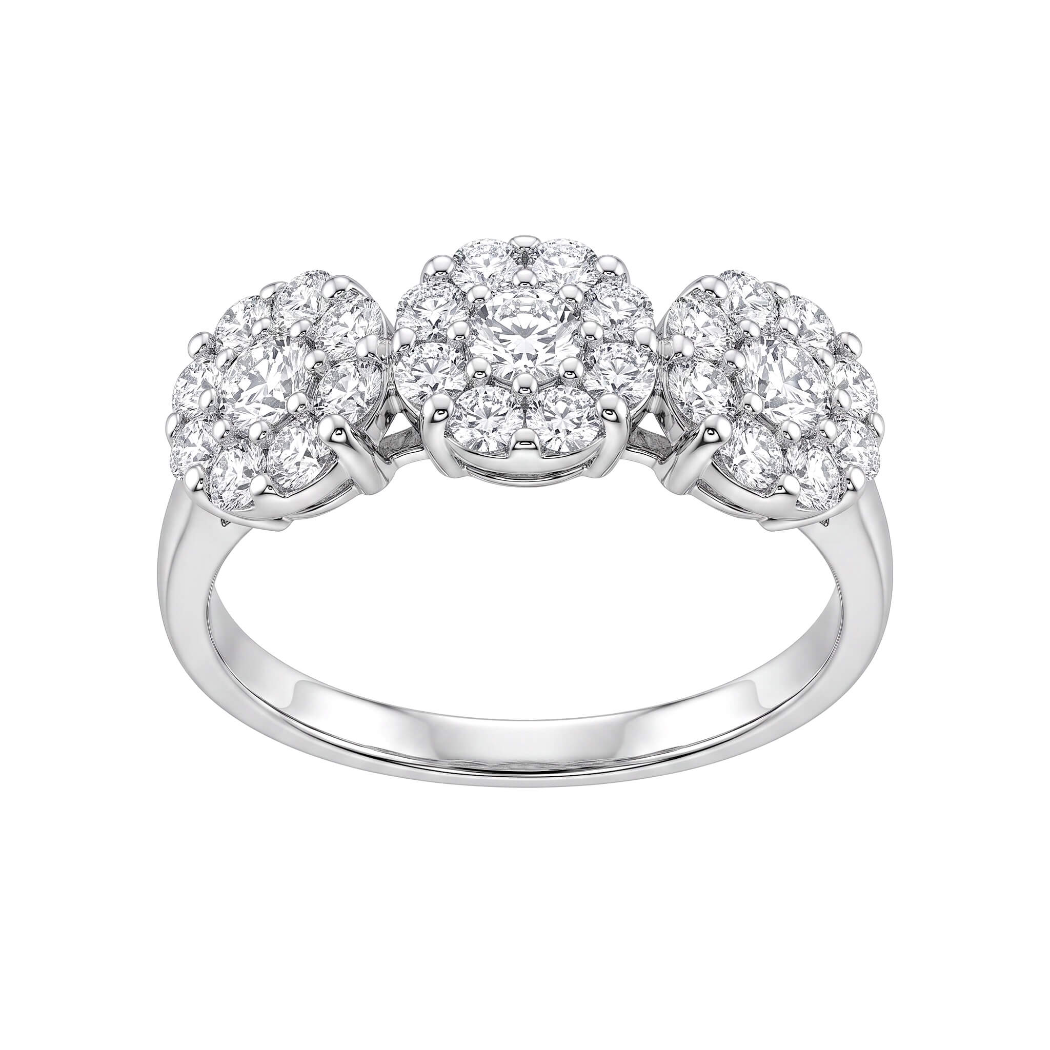 Anello trilogy pavè di diamanti SETA Art. R7018