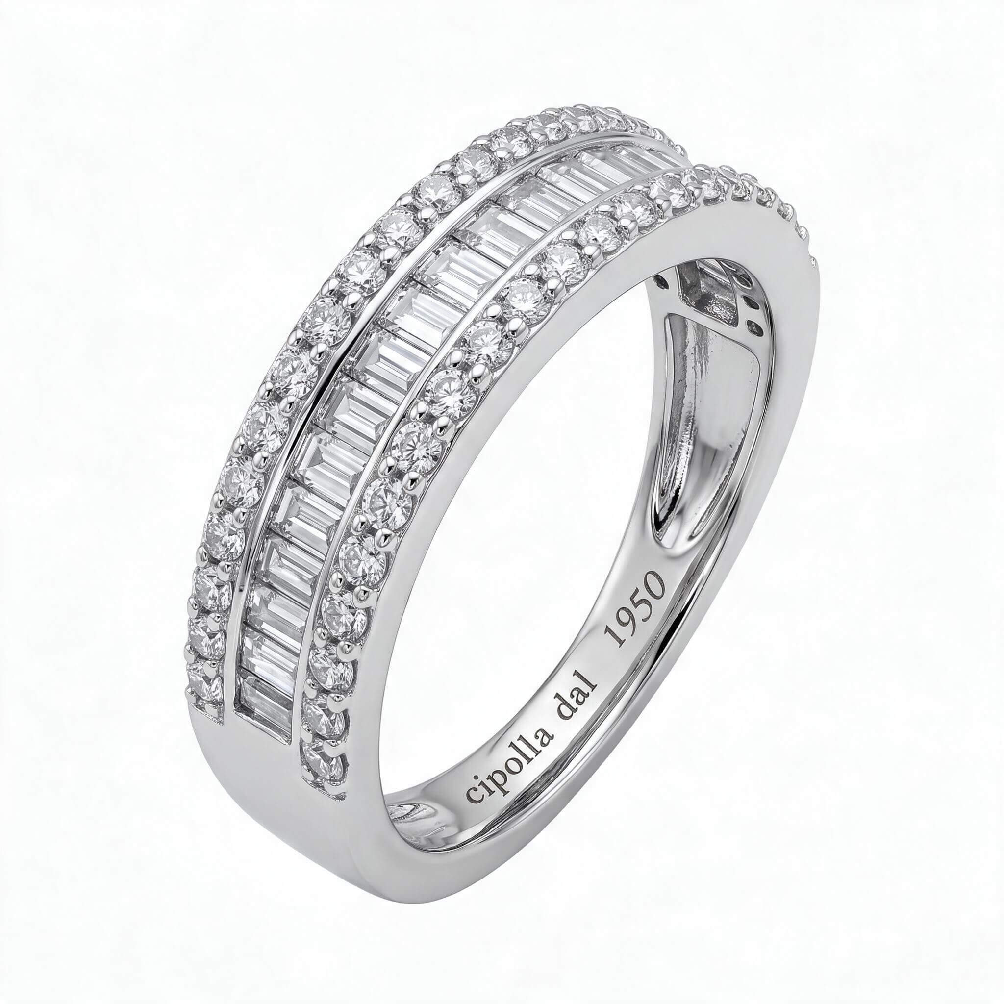 Anello veretta di diamanti BAGUETTE Art. R5119V1-WH