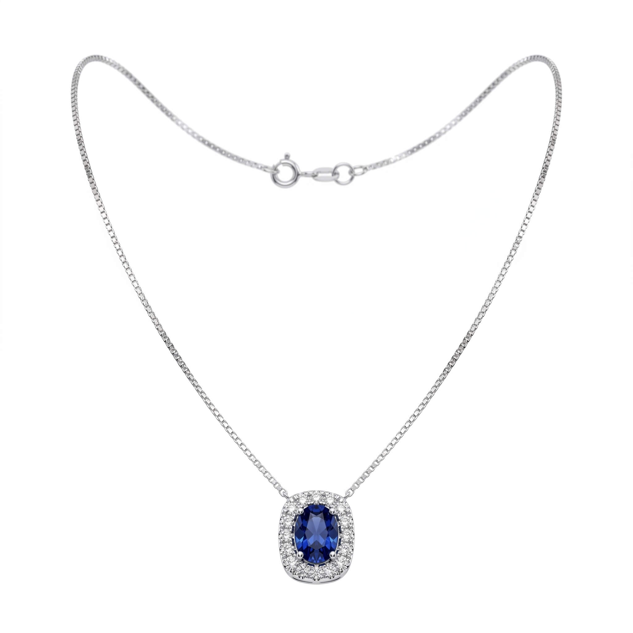 Girocollo zaffiro e diamanti oro bianco BELLE EPOQUE  art. CL3097Z3