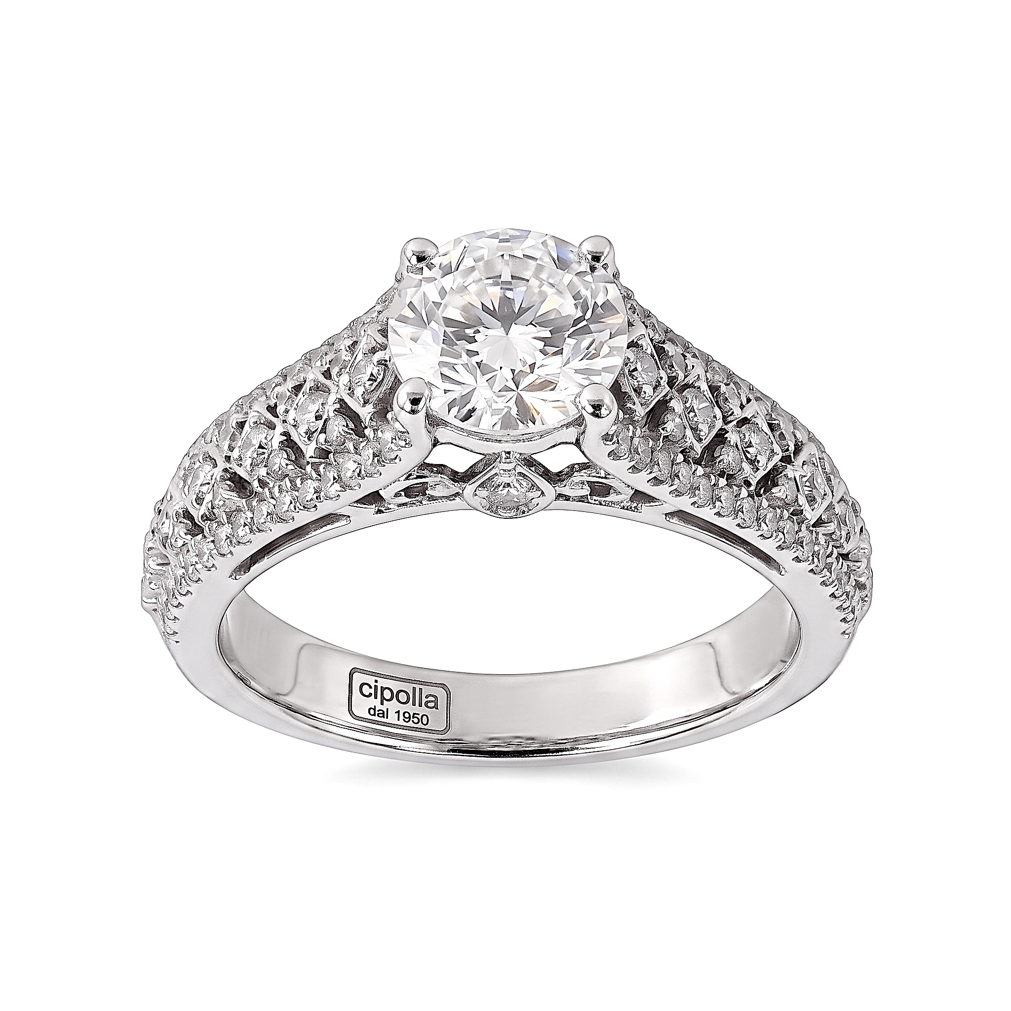 Anello solitario diamanti e oro Barocco certificato GIA art.141719R04W