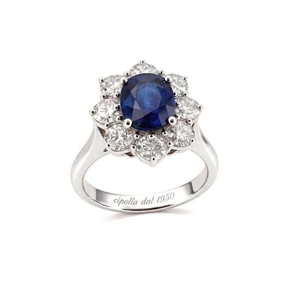 Anello Zaffiro diamanti e oro BON TON Art. AN2834