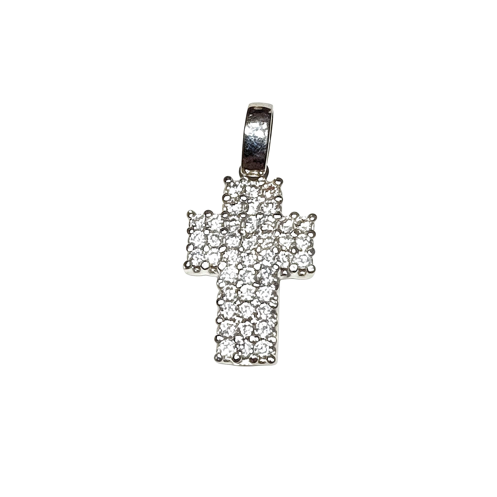 Pendente Croce in oro 18Kt e zirconi art. CROCEZ12