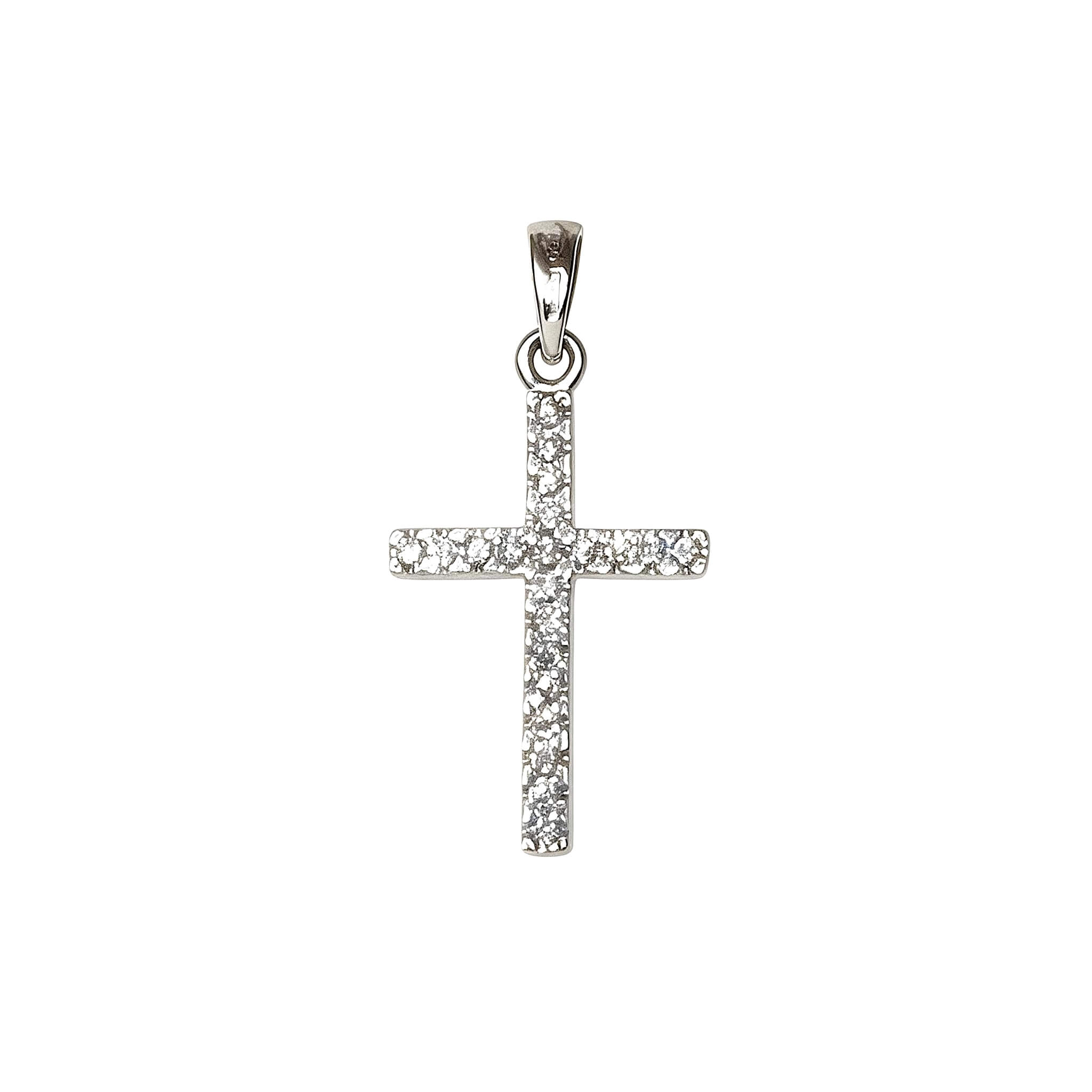 Pendente Croce in oro 18Kt e zirconi art. CROCEZ13